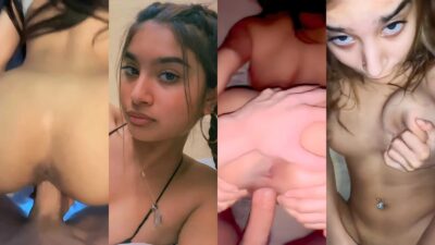 hot Indian girl taking a big cock deep in her tight desi pussy